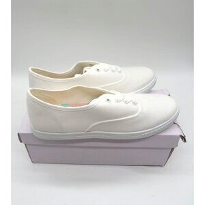 White Canvas Lace-Up Shoes Womens Size 8 Casual Sneakers Lightweight New